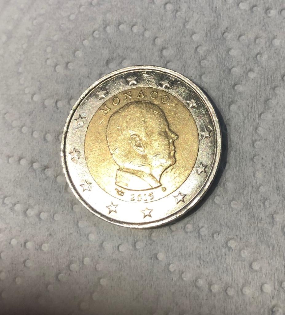 2 Euro munt Monaco 2015, Ophalen of Verzenden, Monaco, 2 euro, Losse munt