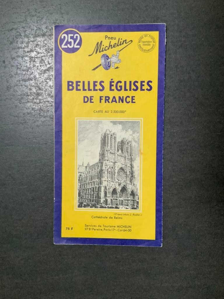 Carte routière Michelin 252 Belles Eglises de France, Enlèvement ou Envoi, Utilisé