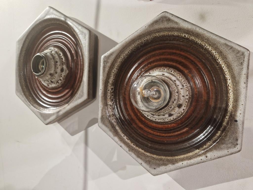 Paar zeshoekige Keramische wandverlichting , Hustadt  fat la, Enlèvement ou Envoi