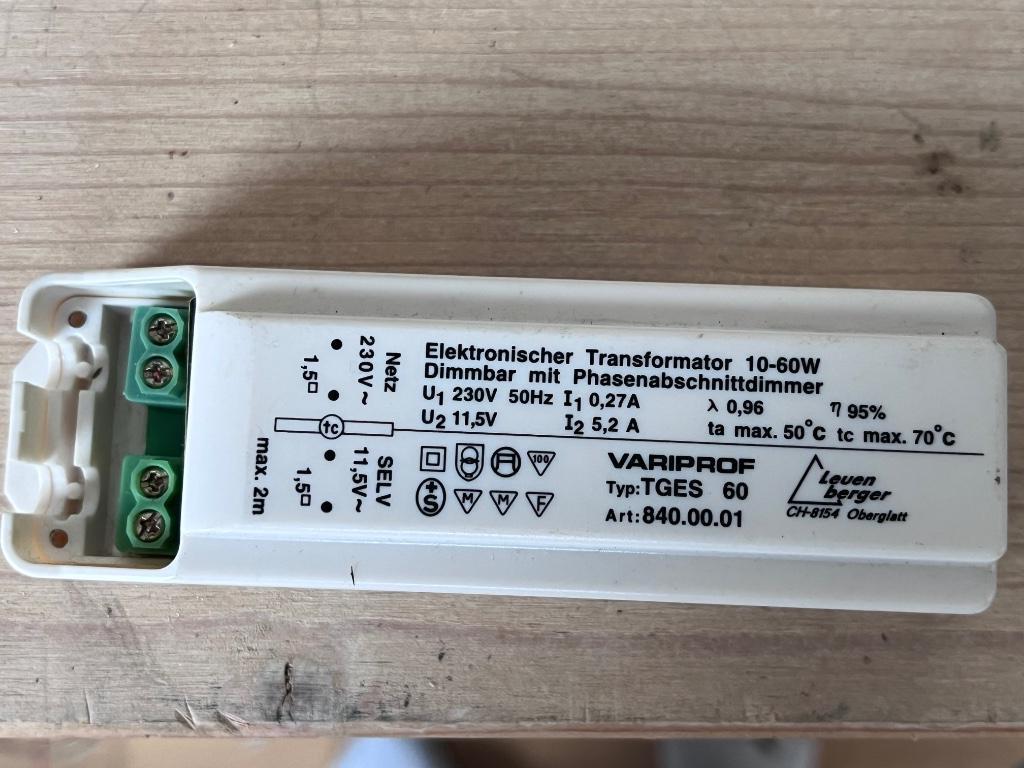 Transformateur halogène 12V 60W, Enlèvement ou Envoi, Comme neuf, Spot encastrable ou Spot mural, Encastré(e)
