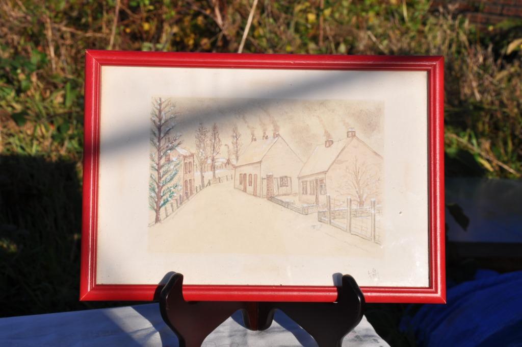 dessin crayon et aquarelle signé L.G 1991, Enlèvement ou Envoi