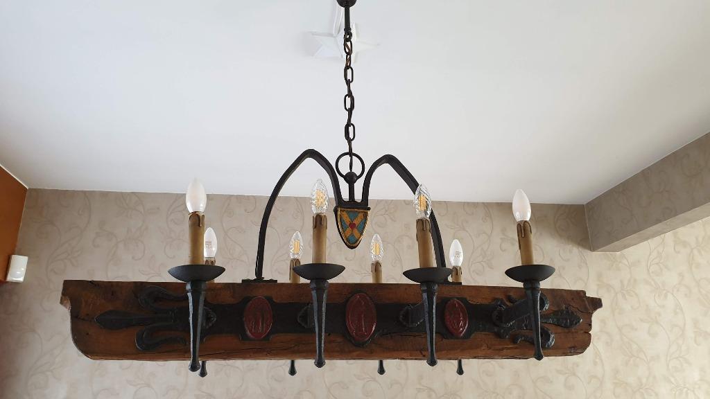 magnifique lustre antique, Enlèvement, Utilisé, Bois