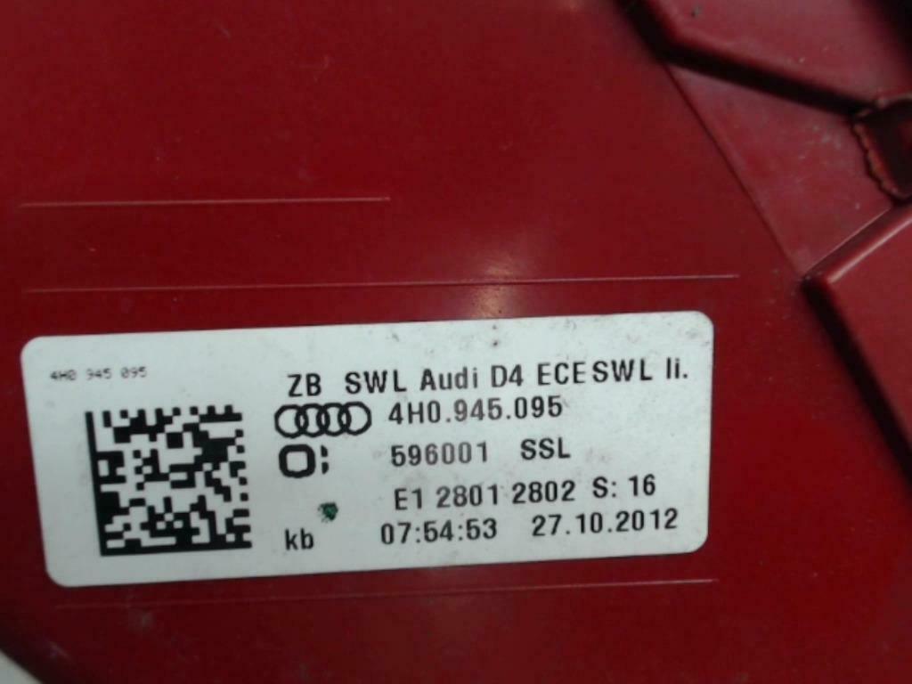 Feu arrière AUDI A8 1/10 > 17, Enlèvement, Utilisé, Audi