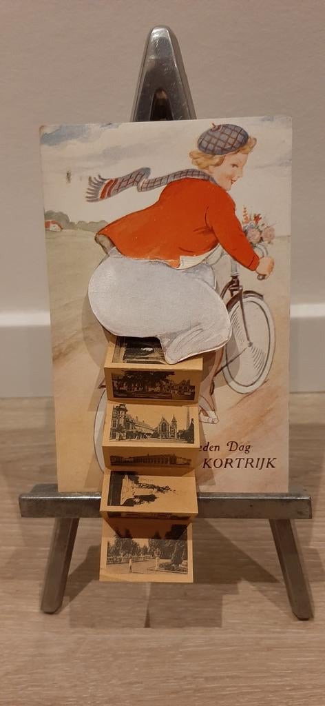 Leporello Goeden dag uit Kortrijk systeemkaart, Ophalen, 1940 tot 1960, Ongelopen, West-Vlaanderen