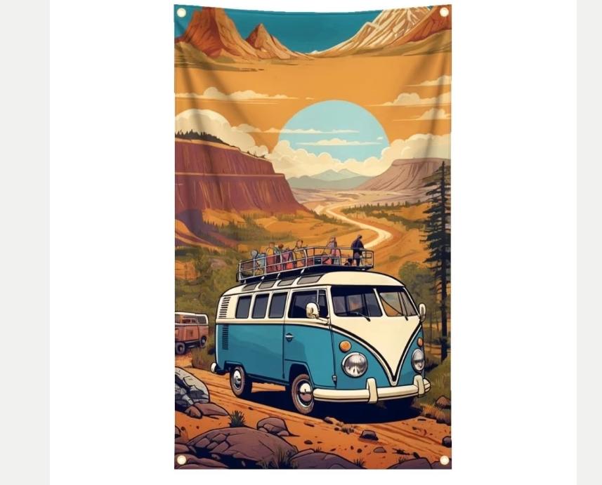 Grote vlaggen Retro VW Busjes (150x90cm), Ophalen of Verzenden, Nieuw