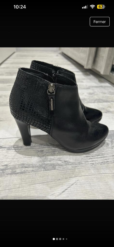Bottillons femme cuir marqué CYPRÈS, Enlèvement ou Envoi, Chaussures à haut talons, Comme neuf, CYPRES