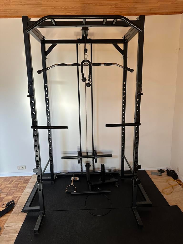 Support complet Powerrack pour salle de sport à domicile, Enlèvement, Comme neuf