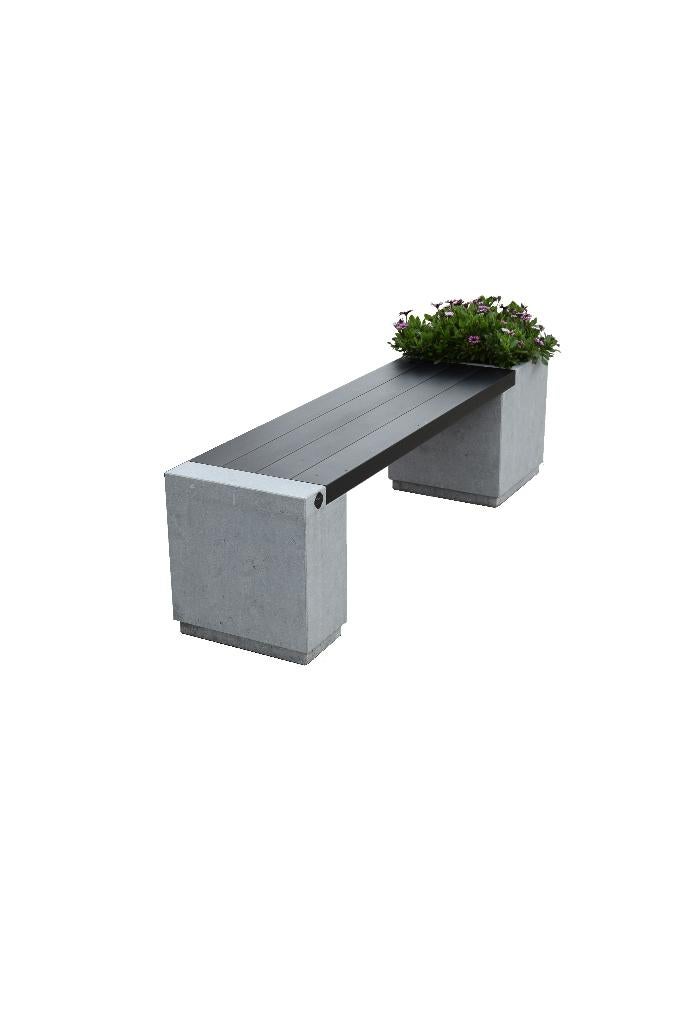 Tuinbank in arduin met zitgedeelte en plantenbak, Tuin en Terras, Ophalen, Zo goed als nieuw, Aluminium