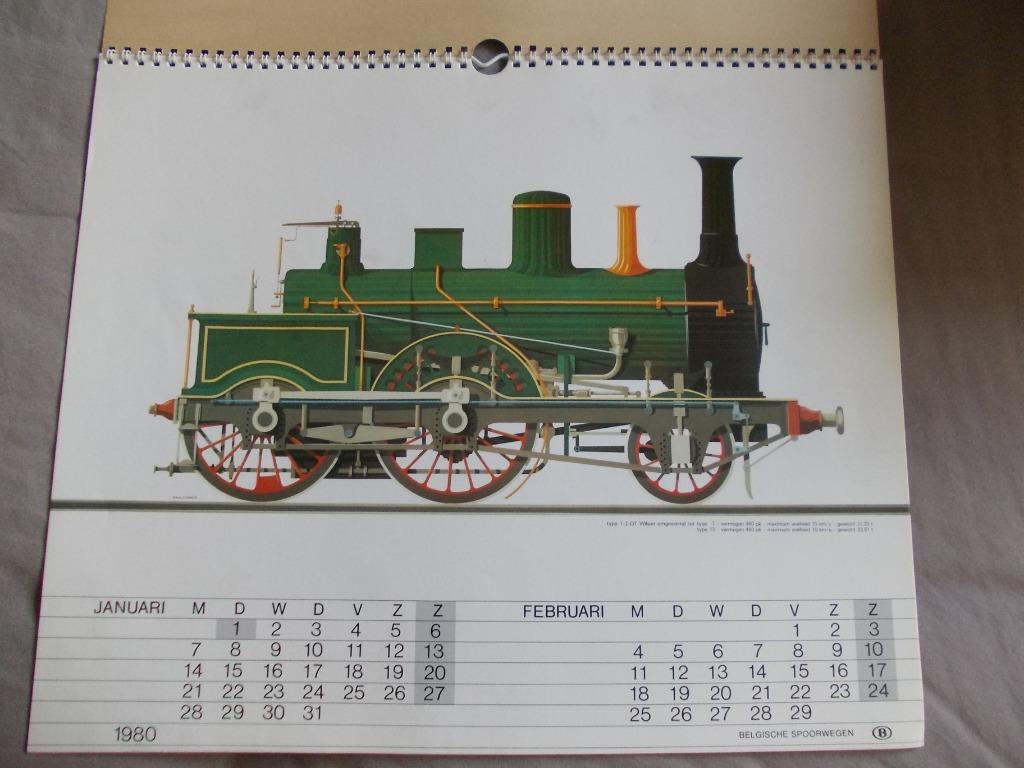 Kalender Belgische Spoorwegen 1980, Ophalen of Verzenden, Zo goed als nieuw, Trein, Kaart of Prent