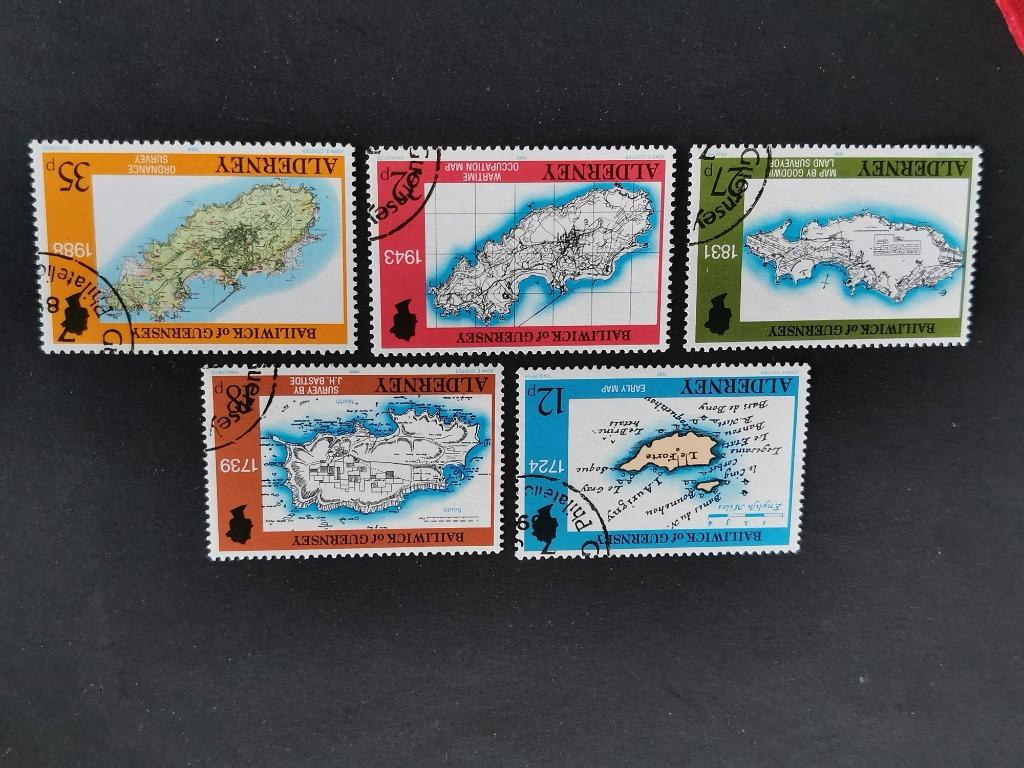 Alderney 1989 - cartes de l'île anglo-normande d'Aurigny, Enlèvement ou Envoi, Affranchi