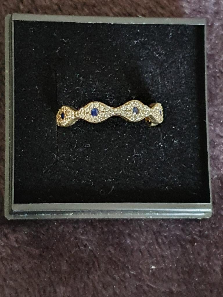 Nieuwe zilveren ring 18k verguld maat 56, Bijoux, Sacs & Beauté, Bagues, Neuf, Enlèvement ou Envoi, Or, Avec cristal