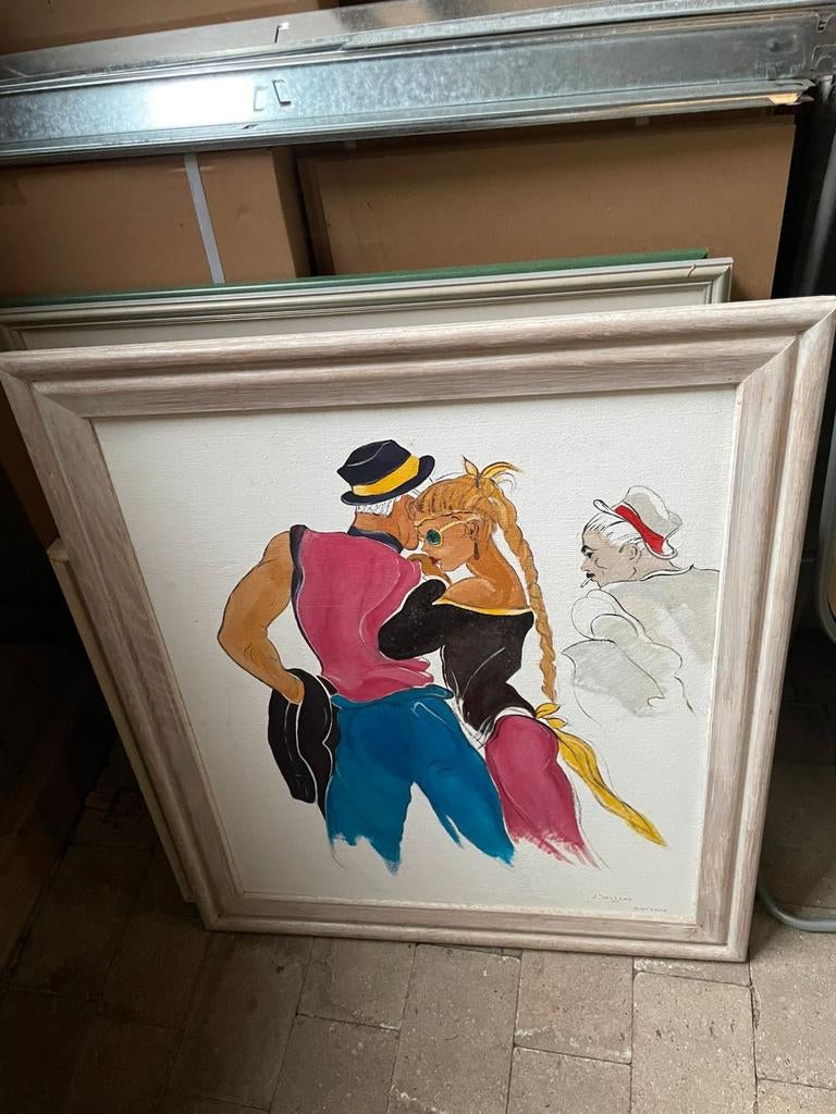 Schilderij olieverf op paneel in perfecte staat 80/70, Enlèvement