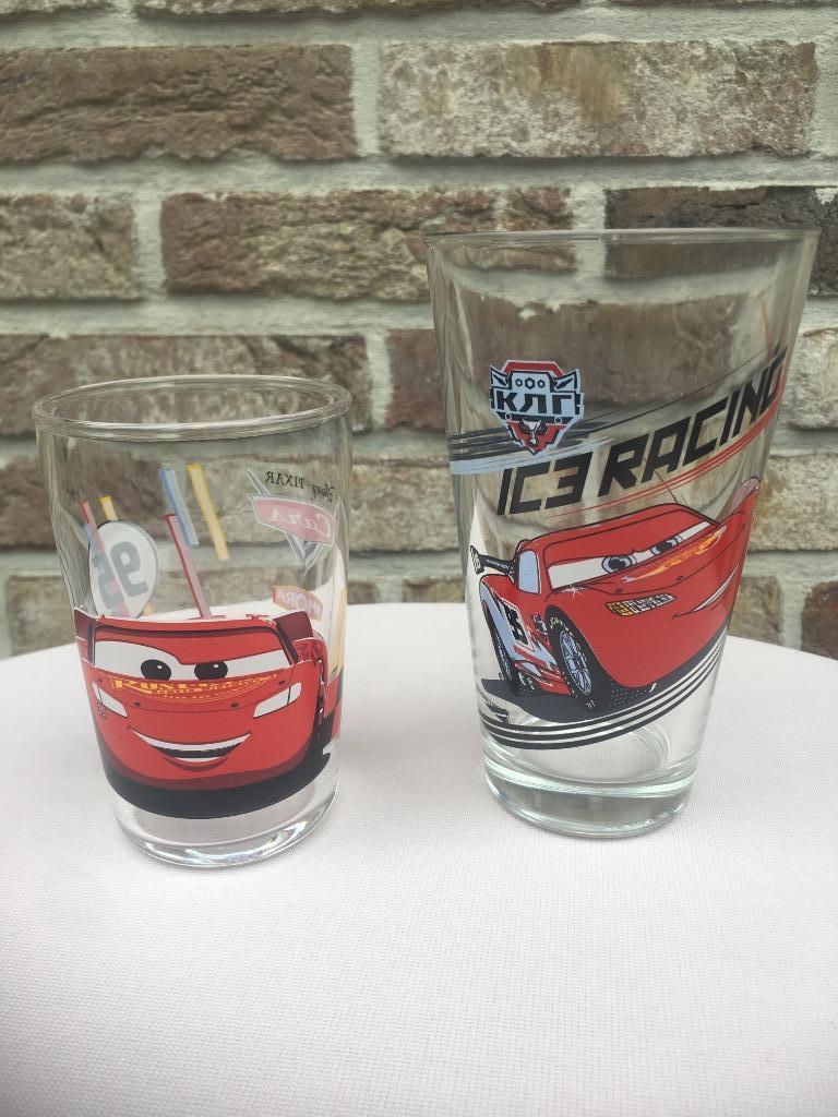 GLAS DISNEY AMORA PIXAR CARS EN RACING ZO GOED ALS NIEUW, Enlèvement ou Envoi, Comme neuf, Autres types