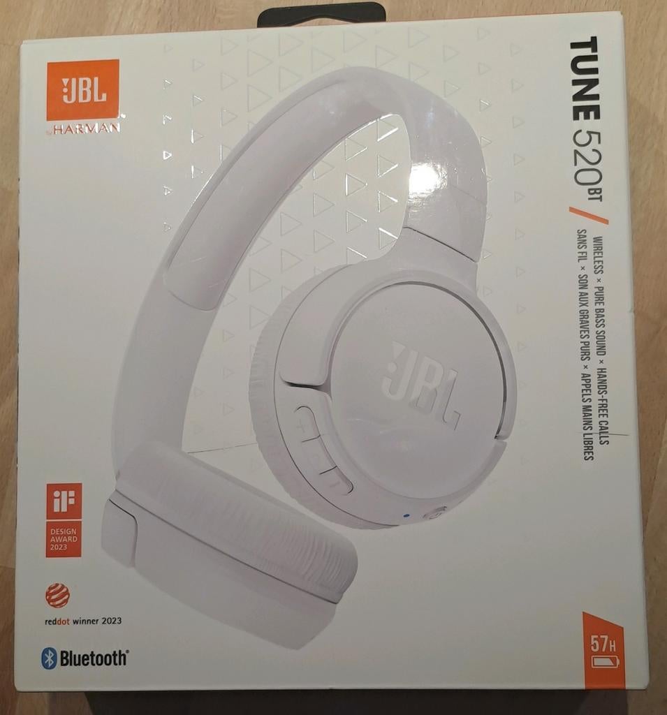 JBL Tune 520BT witte koptelefoon, Ophalen, Nieuw, Bluetooth