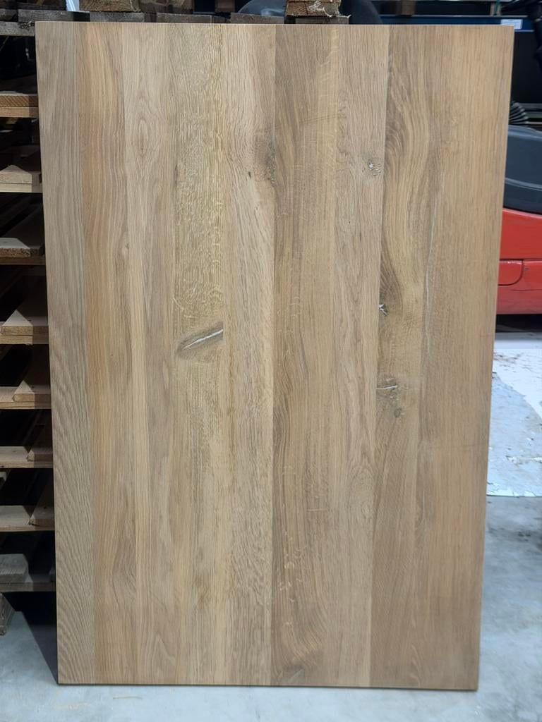 Tafelblad massief eik 4 cm dikte, Ophalen, 100 tot 150 cm, Eikenhout, Nieuw