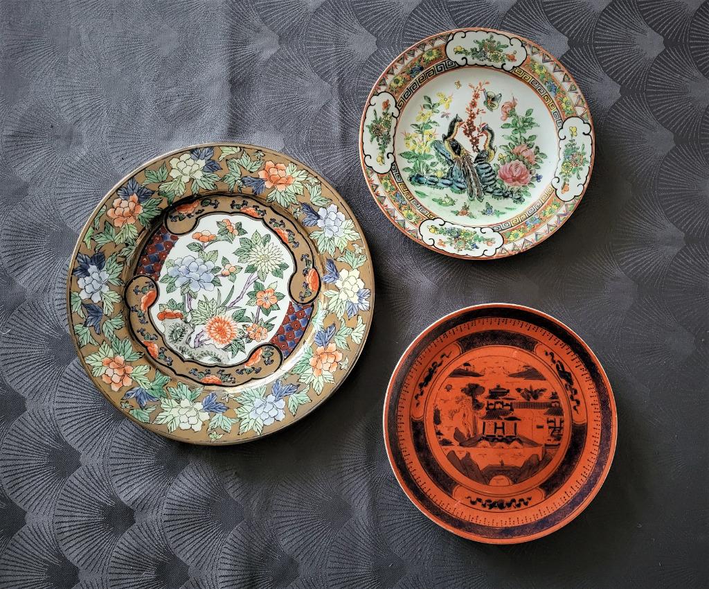 3 assiettes anciennes de chine, Enlèvement ou Envoi