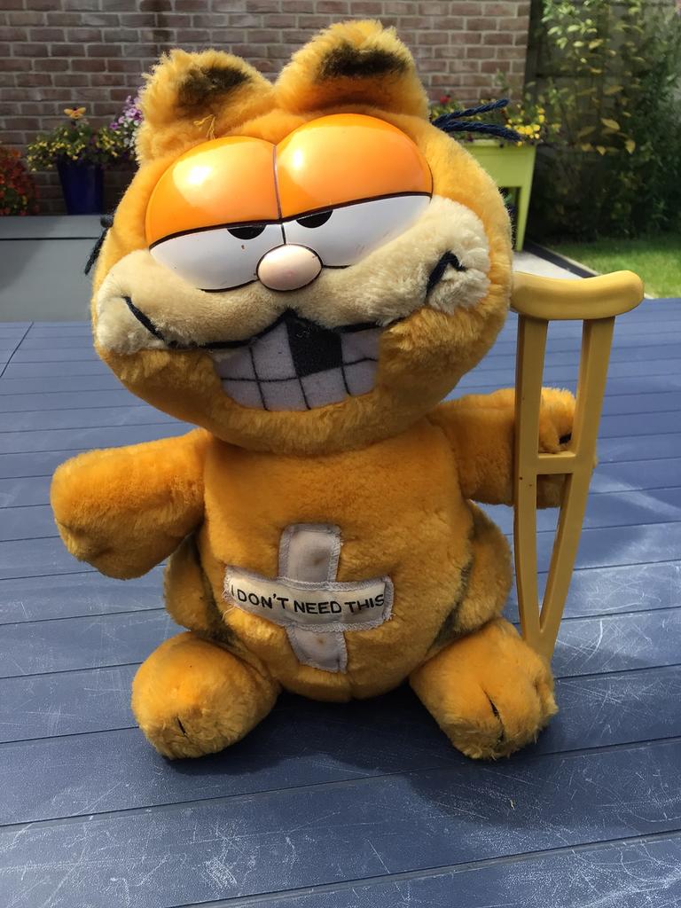 Geblesseerde Garfield met kruk en pleisters, Enlèvement, Garfield, Comme neuf, Autres types