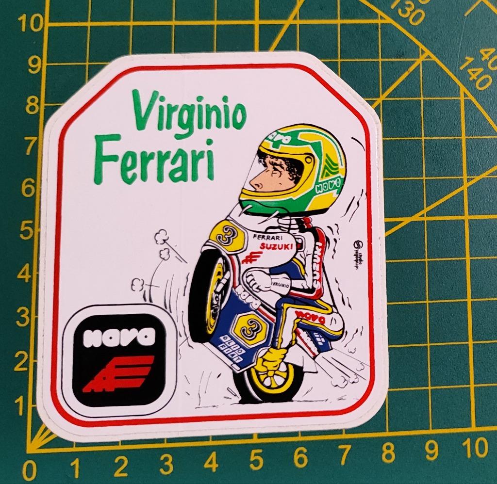 Sticker Virginio Ferrari Suzuki moto Nova, Collections, Autocollants, Enlèvement ou Envoi