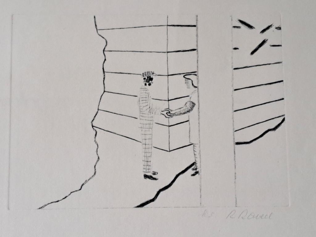 Roger Raveel - ontmoeting - ets - 1981 - mooie kader, Antiek en Kunst, Ophalen