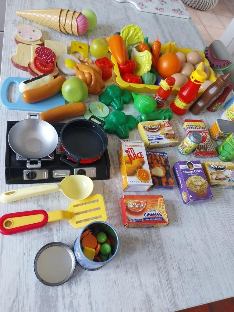 fruits,  légumes,  boîtes diverses, ..., Enfants & Bébés, Enlèvement, Utilisé, Jouer à la cuisine