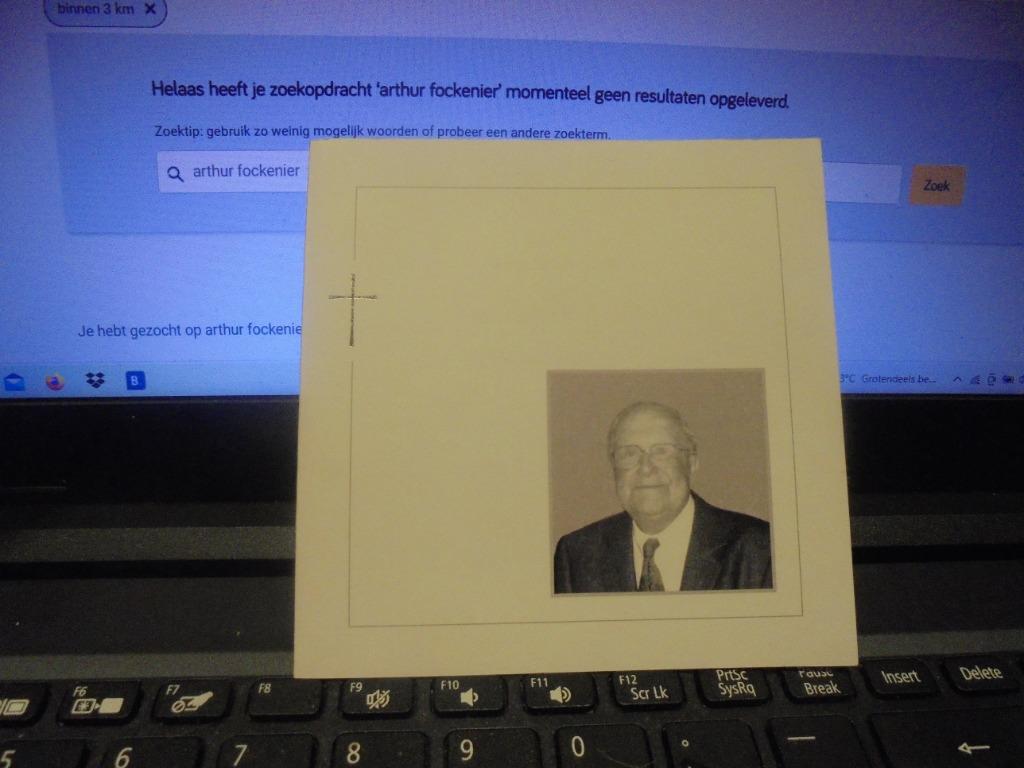 dp Arthur Fockenier, Verzamelen, Ophalen of Verzenden, Bidprentje