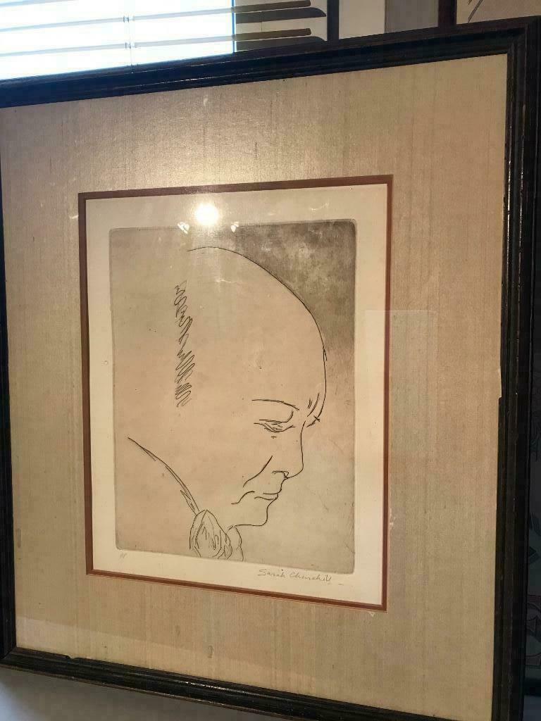 Pen tekening van Sarah Churchill,  Dochter van Churchill, Antiquités & Art, Enlèvement