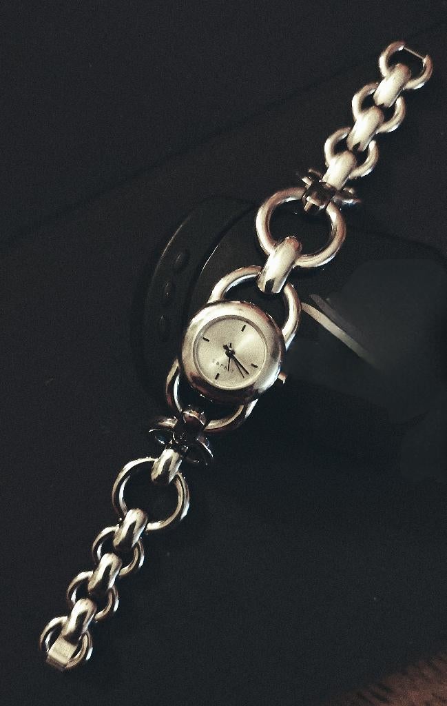 Esprit Armband horloge in ketting, Handtassen en Accessoires, Horloges | Dames, Staal, Gebruikt, Staal, Ophalen of Verzenden