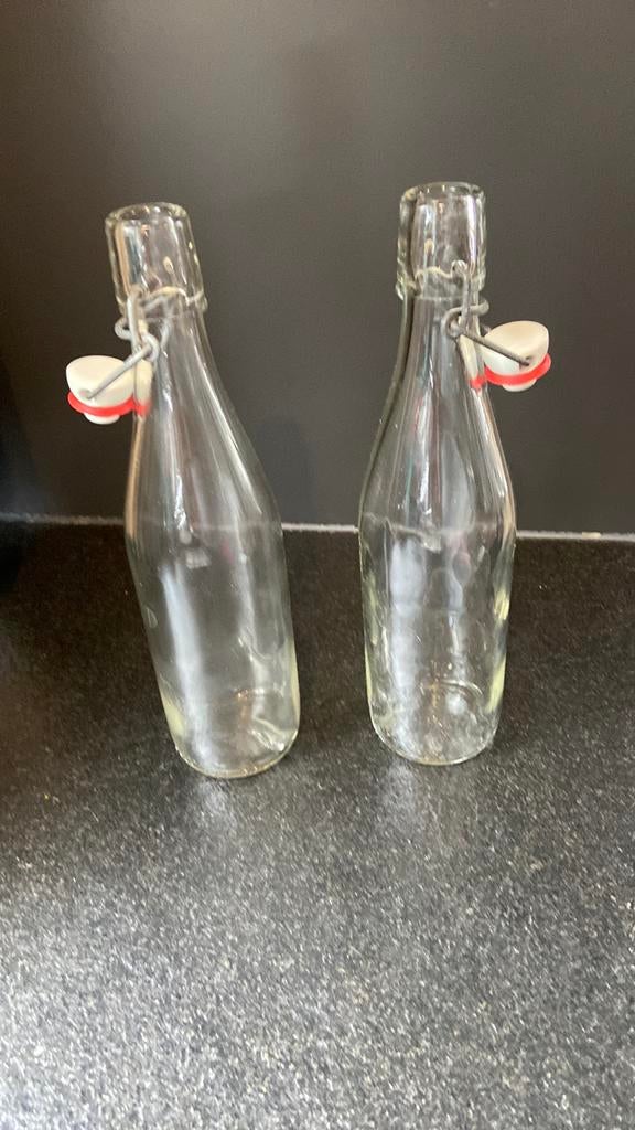 Glazen fles met afsluitdop, Verzamelen, Glas en Drinkglazen, Ophalen, Zo goed als nieuw, Overige typen