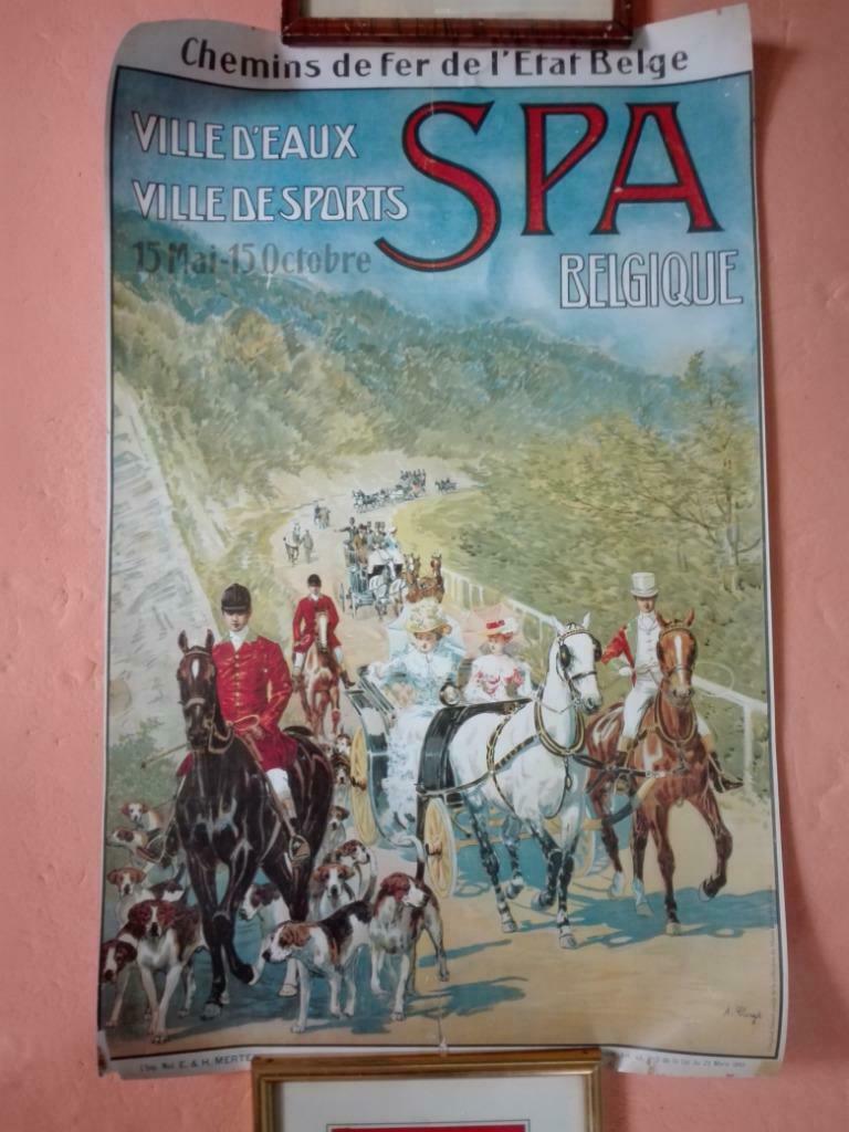 252) 5 verschillende posters SPA (lengte 57cm br 34-37 ), Ophalen of Verzenden, Gebruikt, Reclame