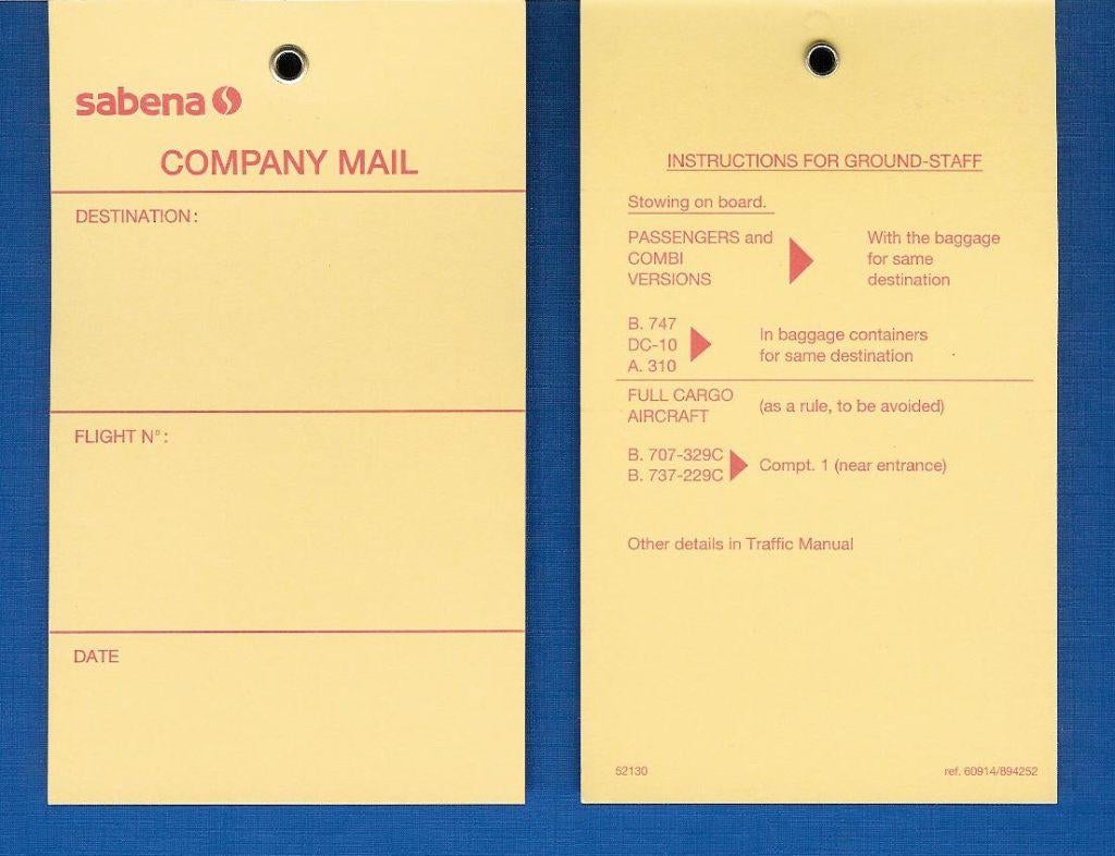 Sabena Label Company Mail #01, Ophalen of Verzenden, Nieuw