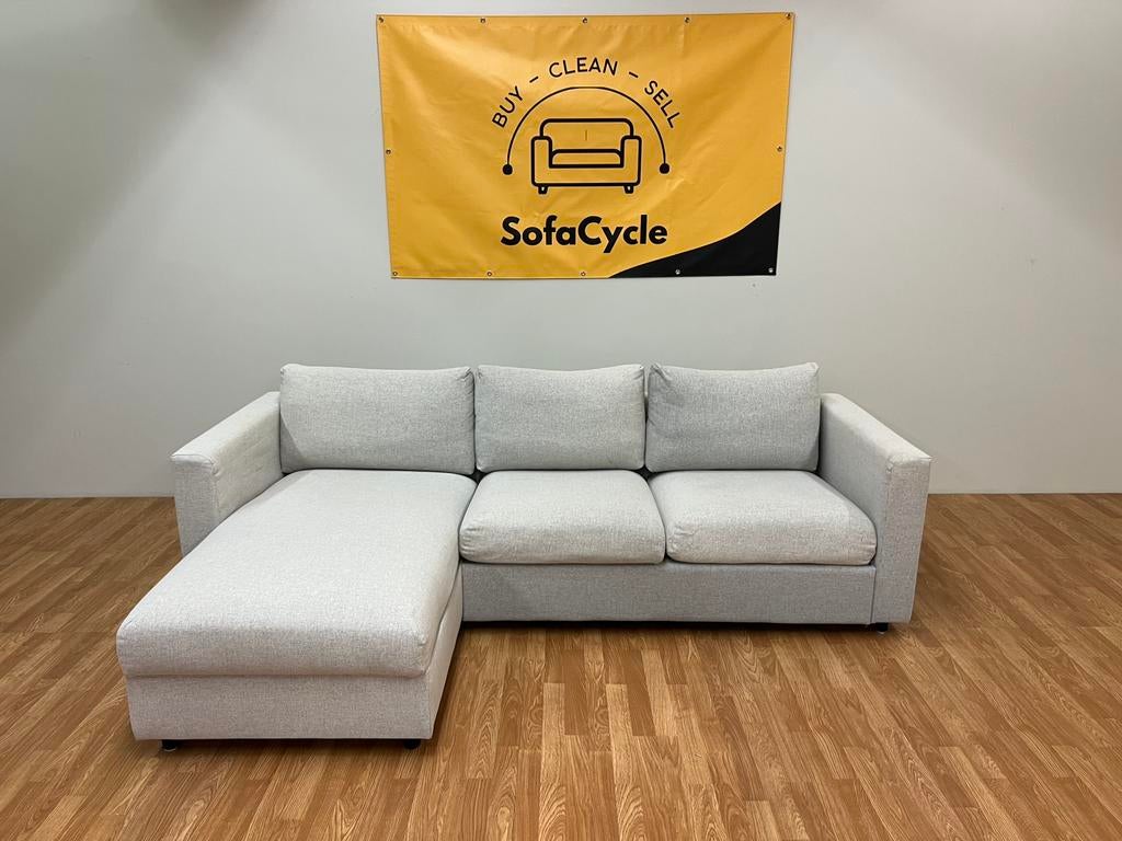 Witte IKEA VIMLE driezit met chaise longue en opbergbox, Ophalen of Verzenden, Zo goed als nieuw