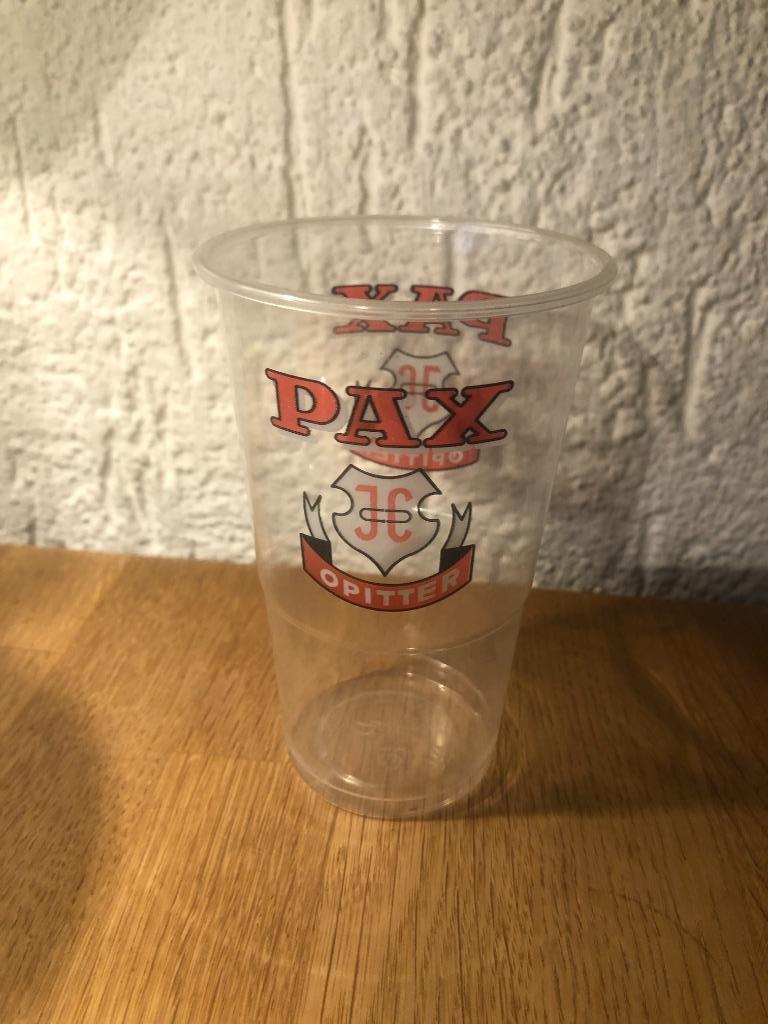 brouwerij st-jozef pax opitter bierbeker plastic, Ophalen, Gebruikt, Glas of Glazen, Overige merken