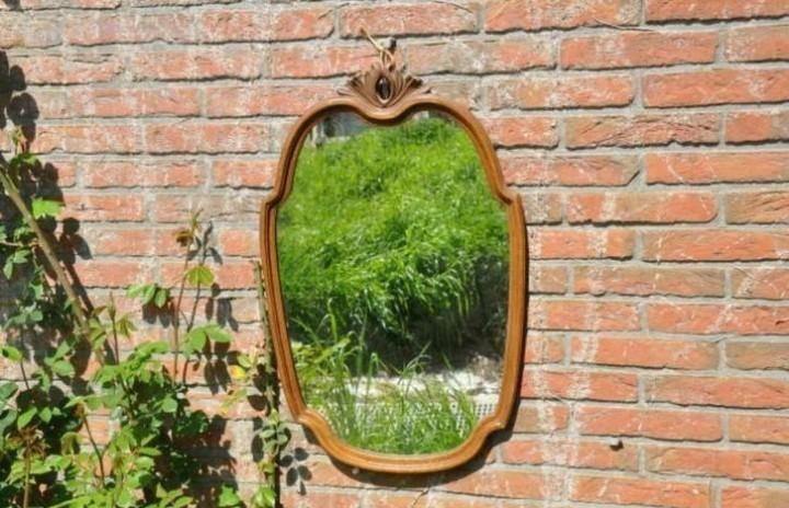 Miroir tour bois feuille acanthe, Enlèvement ou Envoi