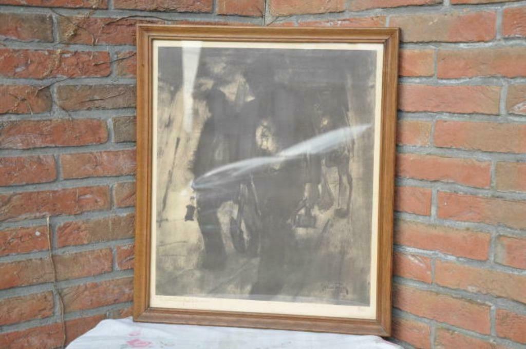 D gravure de marius carion "ouvrier de fond ", Antiquités & Art, Enlèvement ou Envoi