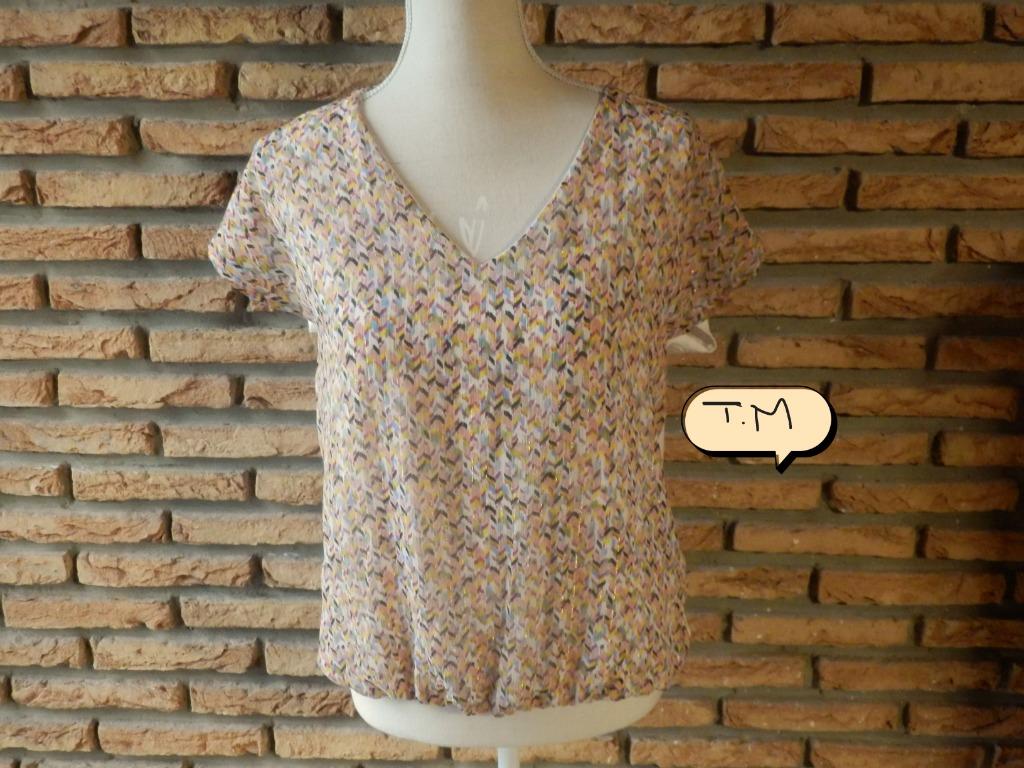 (181) - blouse femme t.M rose blanc - miss glammy -, Taille 38/40 (M), Enlèvement ou Envoi, Comme neuf, Blanc