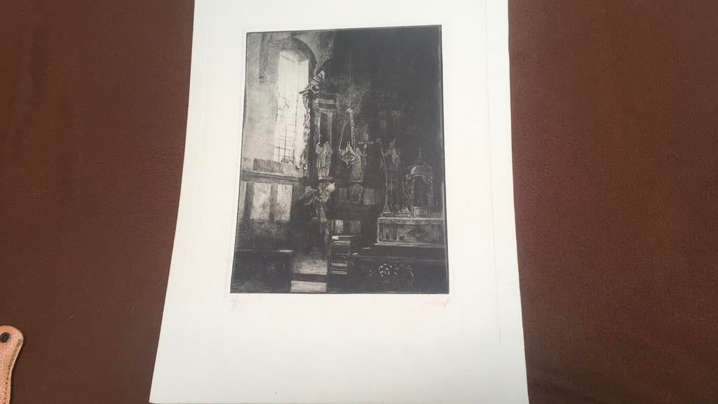 Etsen André Roelant, Antiek en Kunst, Kunst | Etsen en Gravures, Ophalen