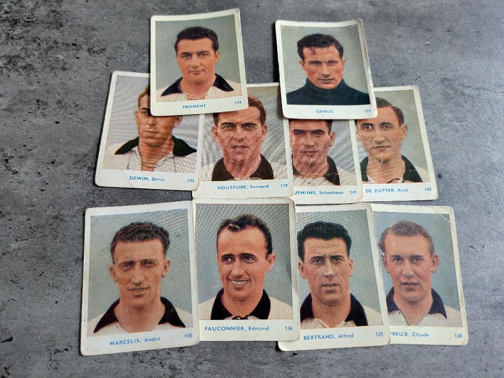 Voetbal BELGIAN CHEWING GUM 1951/52 RC  BRUSSEL 10X, Ophalen of Verzenden