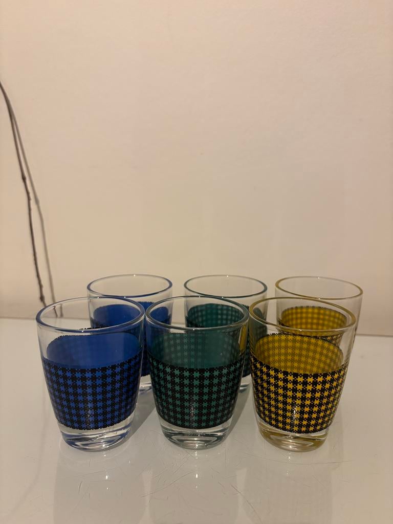 Luminarc vintage likeur glaasjes 60-‘70, Ophalen of Verzenden, Zo goed als nieuw, Borrel- of Shotglas