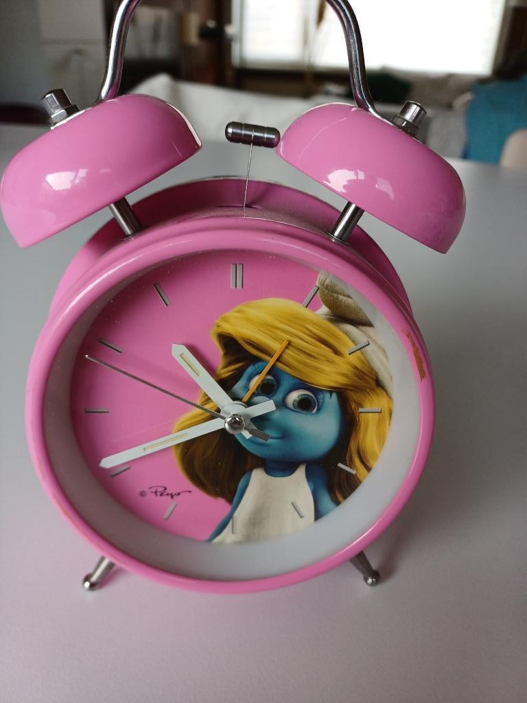 Vintage wekker  - smurfen, Verzamelen, Ophalen of Verzenden, Zo goed als nieuw, Smurfin, Gebruiksvoorwerp