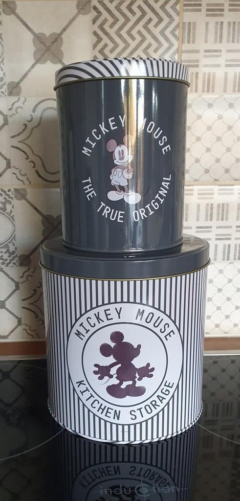 Nieuwstaat, niet gebruikt, 2 voorraadpotten Mickey Mouse, Enlèvement