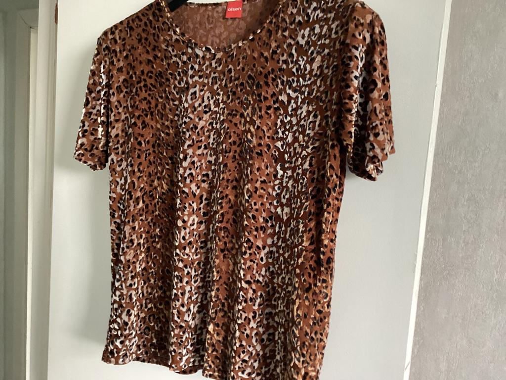 Fluwelen T’shirt met luipaardprint, Kleding | Dames, Maat 38/40 (M), Bruin, Ophalen of Verzenden, Zo goed als nieuw
