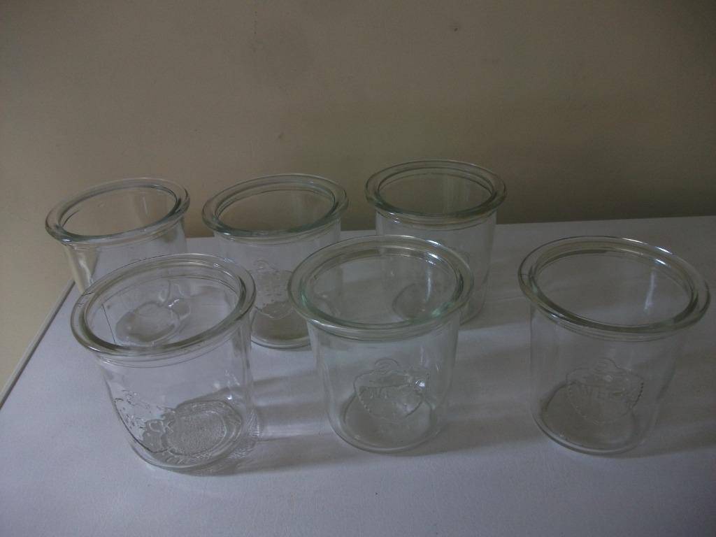 Pots à confiture Vintage Weck 3/8 litres, Enlèvement ou Envoi, Utilisé, Verre, Casserole, Bidon ou Boîte