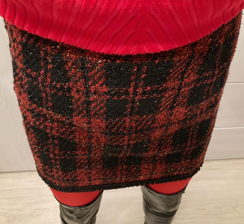 Mini-jupe d'hiver taille 40 Private, Rouge, Taille 38/40 (M), Au-dessus du genou, Privé