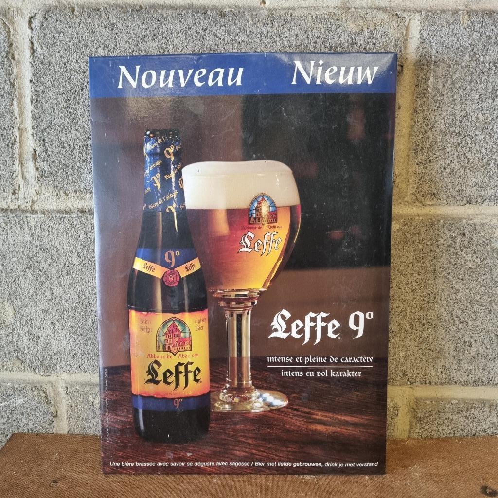Publicité Leffe 9, Collections, Enlèvement ou Envoi, Utilisé, Panneau, Plaque ou Plaquette publicitaire, Leffe