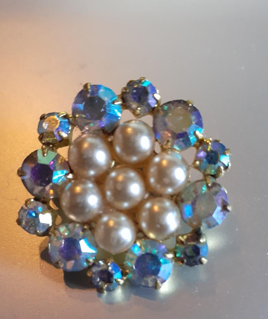 broche ronde (x2104), Enlèvement ou Envoi, Utilisé, Avec strass