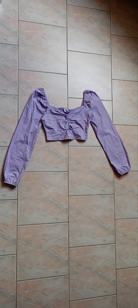 Crop top, Verzenden, Paars, Zo goed als nieuw, Lange mouw