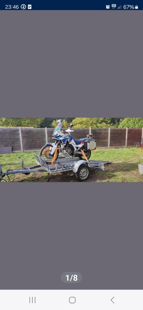 TE HUUR.  MOTO TRAILER voor brommer of motor, Ophalen, Zo goed als nieuw