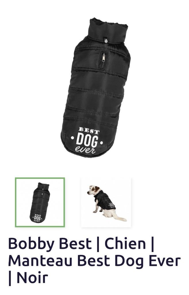 Manteau pour petit chien  Manteau Best Dog Ever | Noir, Enlèvement, Comme neuf, Manteau pour chien
