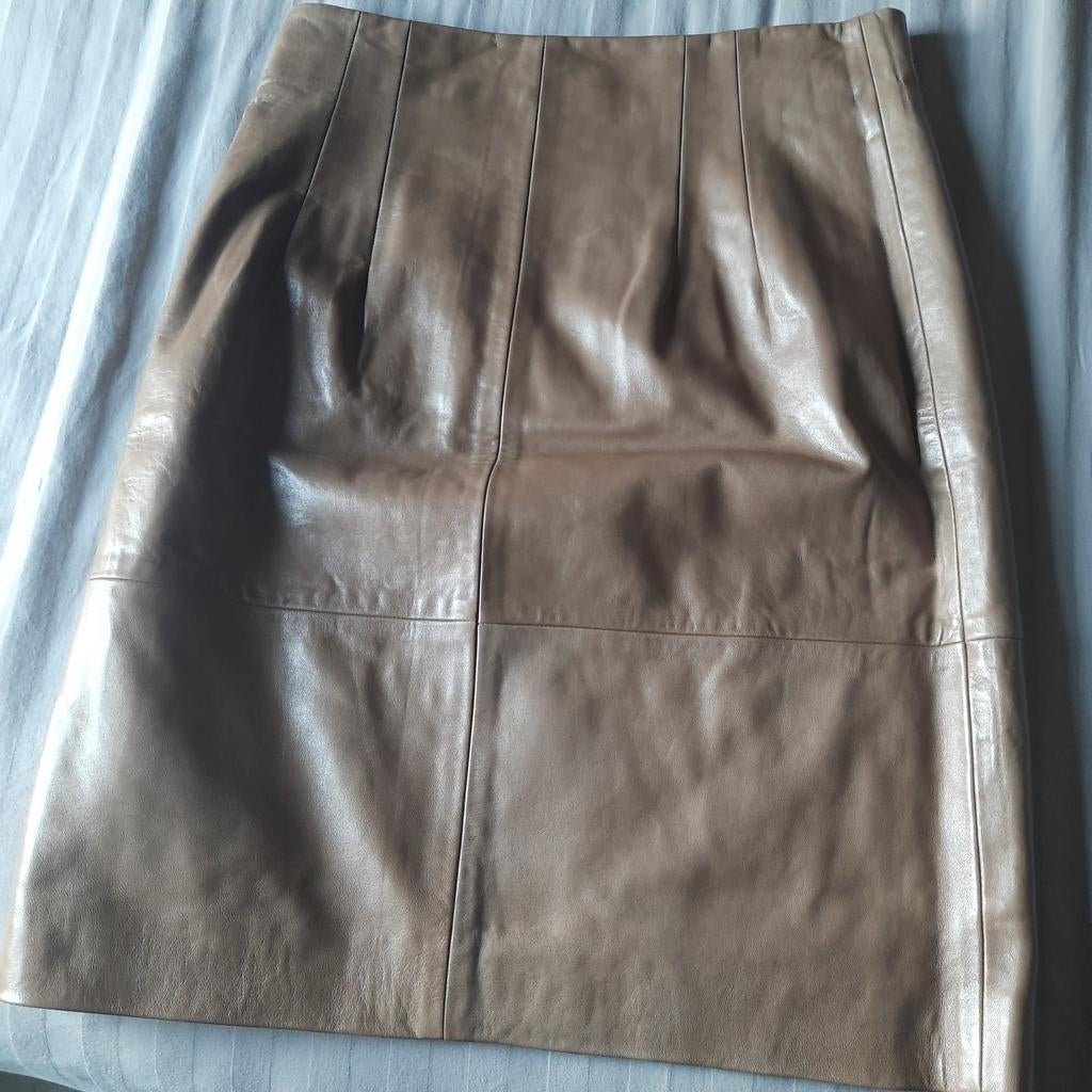 CRISCA*JUPE EN CUIR VÉRITABLE*PETITE*NEUVE*, Neuf, CRISCA, Brun, Enlèvement