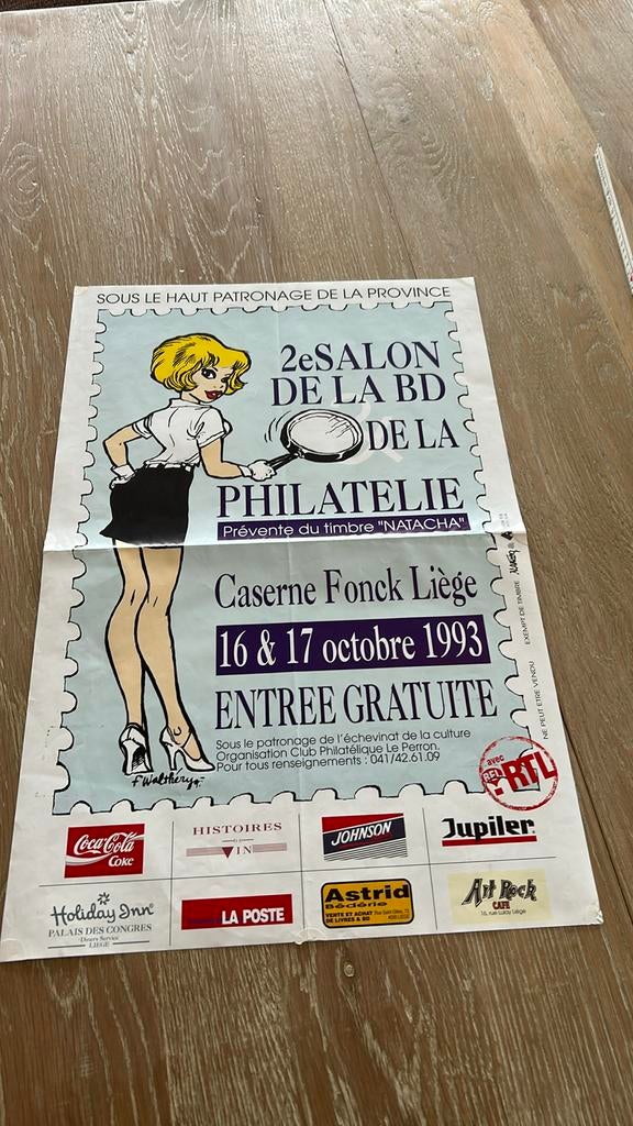 Affiche Walthery Natacha Liège 1993, Enlèvement ou Envoi, Utilisé
